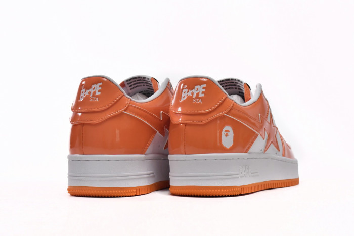 a bathing ape bape sta low white orange 1h70-191-001