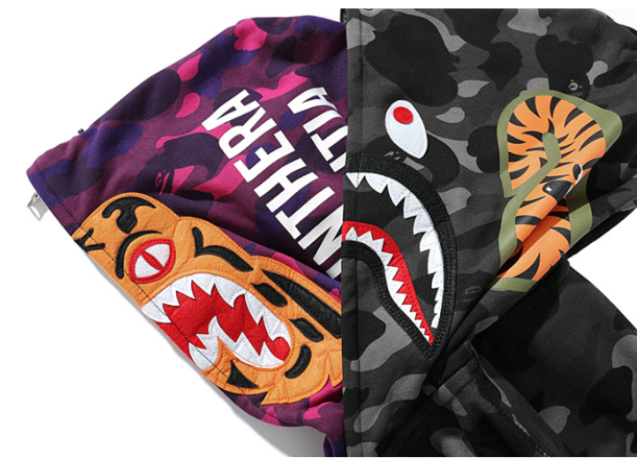 bp442 bape double hoods sweatshirt 100