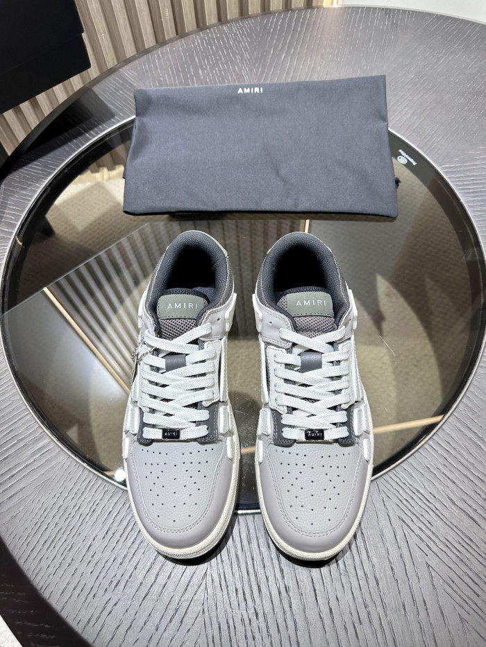 amiri skeleton low-skel top sneakers grey black