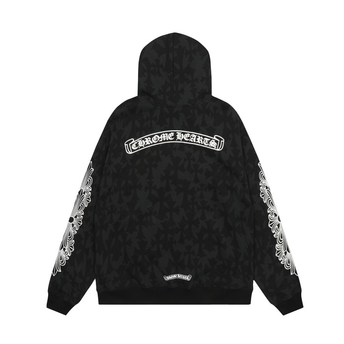 Chrome Hearts Horseshoe Floral Zip Up Hoodie KE818